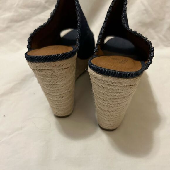 NWOT Ruff Hewn Denim Wedge Style Heel Clog Slip On Summer 9.5 never worn - Picture 8 of 11